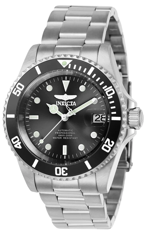 INVICTA Pro Diver 24760 Men's Watch - Waterproof - Analogue - Automatic Movement - Stainless Steel with Black dial - 40mm