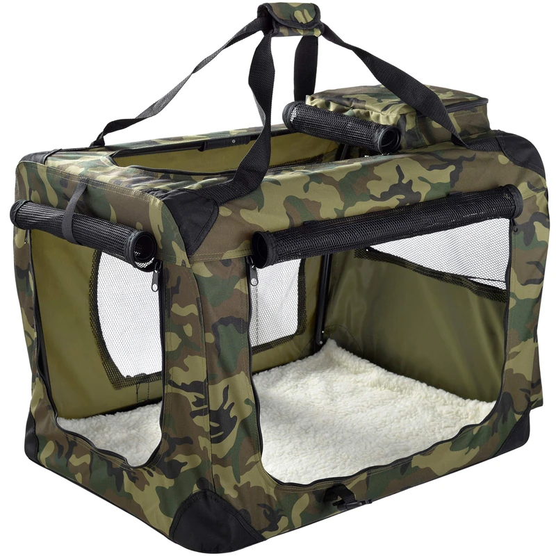 MOOL Lightweight Fabric Pet Carrier Crate for Dogs, Cats or Small Animals, Camouflage