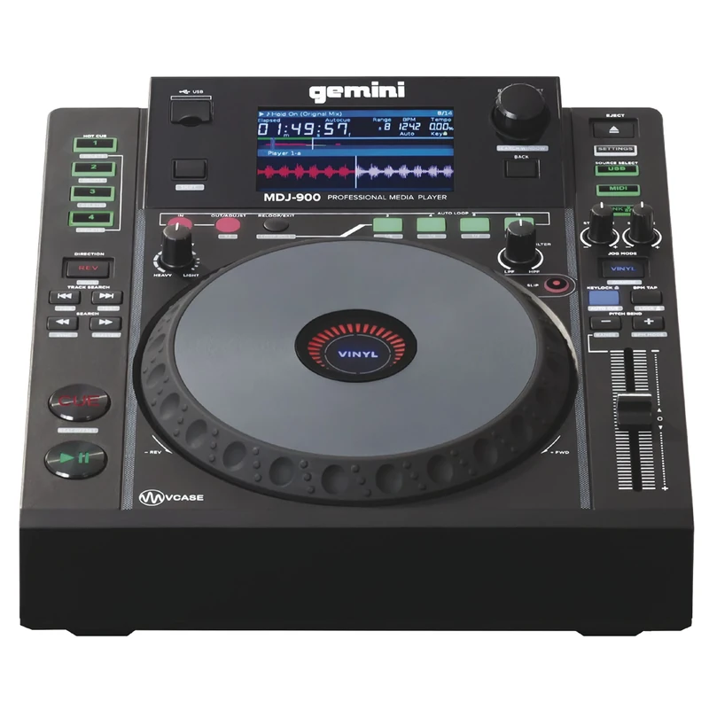 Gemini MDJ-900 - USB DJ Media Player - 4.3 Inch Colour Display - 8 Inch Jogwheel