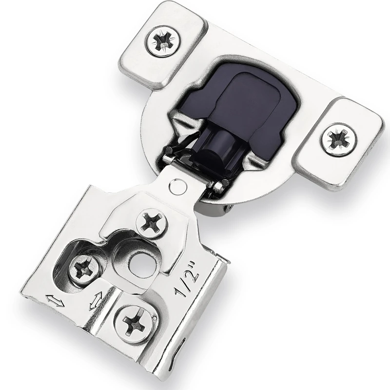 DECOBASICS Face Frame Cabinet Cupboard Door Hinges (50-Pack), ½ Inch Overlay. Quiet Soft Close Technology with Built-in Dampers. 3-Way Adjustability for Easy Installation. Heavy Duty Steel. - Image 1