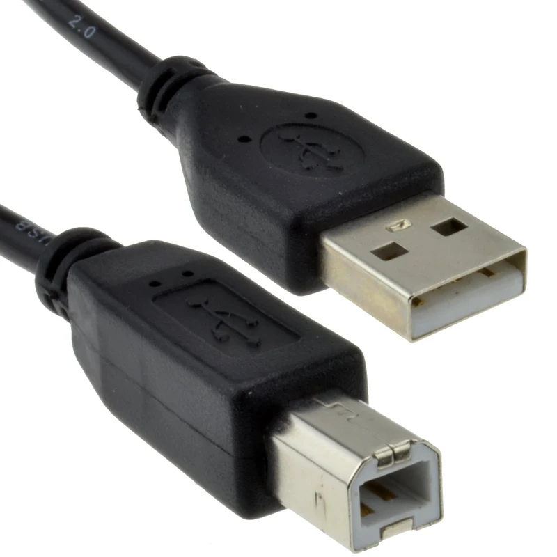 kenable USB 2.0 24AWG High Speed Cable Printer Lead A to B BLACK 2m [2 metres]