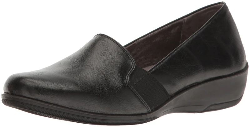 LifeStride Women's Isabelle Loafer Flat, Black, 3 UK