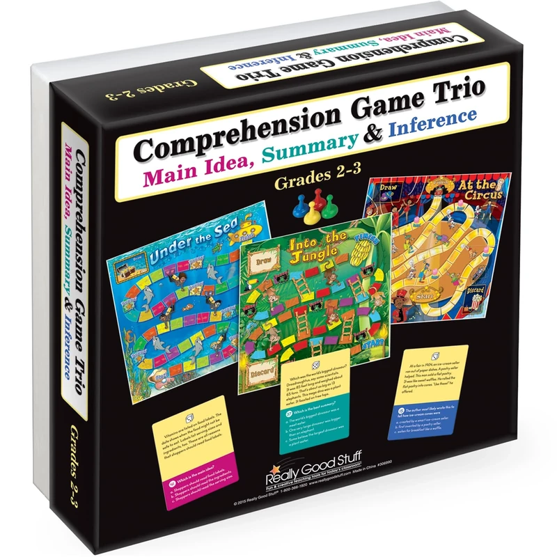 Really Good Stuff Comprehension Game Trio: Main Idea, Summary & Inference - Grades 2-3