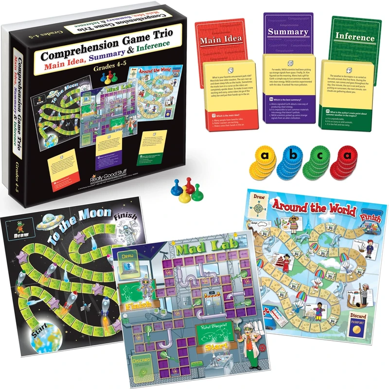 Really Good Stuff Comprehension Game Trio: Main Idea, Summary & Inference - Grades 4-5