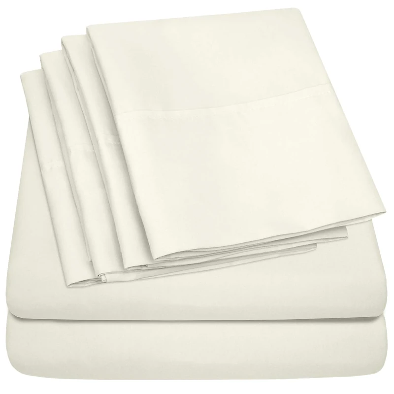 Sweet Home Collection Microfiber Deep Pocket Set-Extra Pillow Cases, Value, Ivory, King