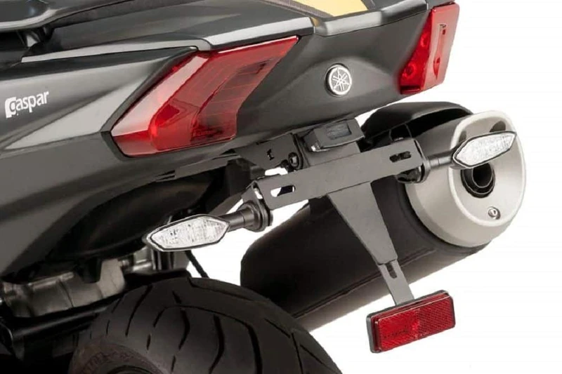 Puig 9468N License Support for Yamaha T-MAX 530/DX/SX 17'-18', Black