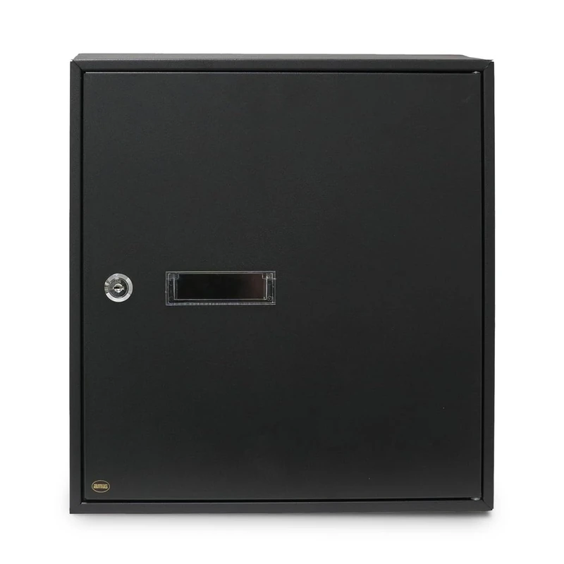 Amig - Internal Door Letter Box | Rear Opening for Convenient Access | Lockable for Privacy | Suitable for A4 Paper | Wall-Mount Option | Black | 40x36x10CM | Alloy Steel