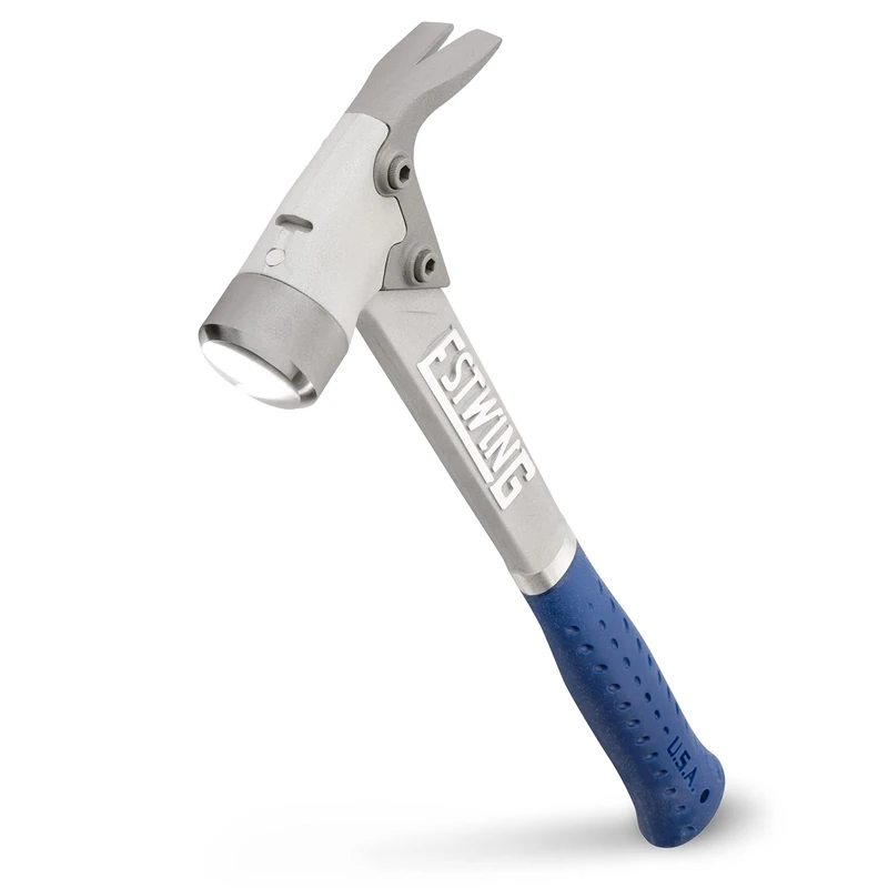 Estwing AL-PRO Aluminum Framing Hammer - 14 oz Straight Rip Claw with Smooth Face & Shock Reduction Grip - ALBL