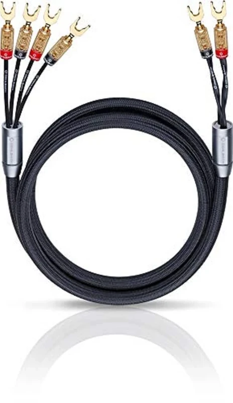 OEHLBACH XXL Fusion Four 350 High-End Bi-Wiring Loudspeaker Cable Set with Cable Lug Connector - Made in Germany - 2 x 3.5 m Black