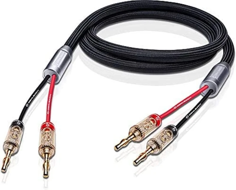 Oehlbach XXL Fusion Two B Shielded High-End Speaker Cable Set with Banana Connector, Made in Germany, 2 x 4 m