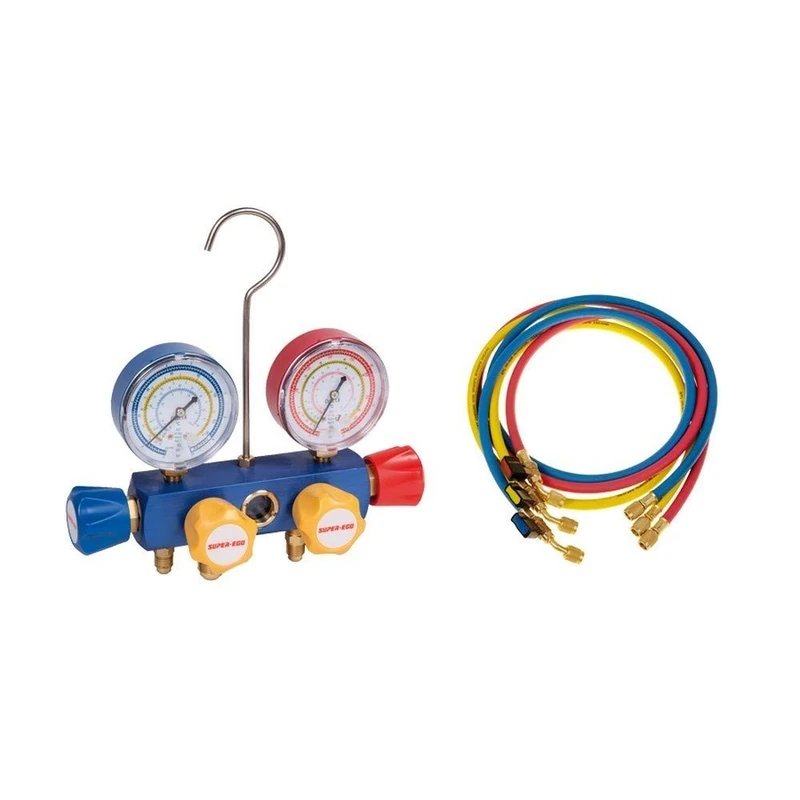 super-ego 150001404 – Pressure Gauge Kit 4 Ferrata + 3 Manguese Pro 5/16SAE Cranberry - Image 1