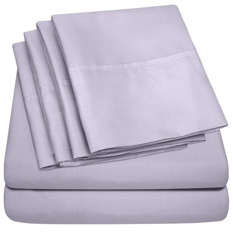 King Size Bed Sheets - 6 Piece 1500 Supreme Collection Fine Brushed Microfiber Deep Pocket King Sheet Set Bedding - 2 Extra Pillow Cases, Great Value, King, Lilac