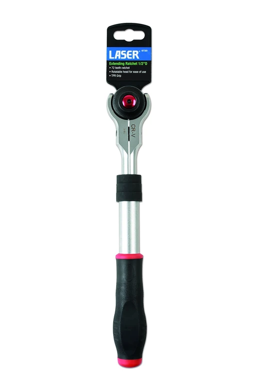 Laser 6720 Extending Swivel Head Ratchet 1/2"D,Silver