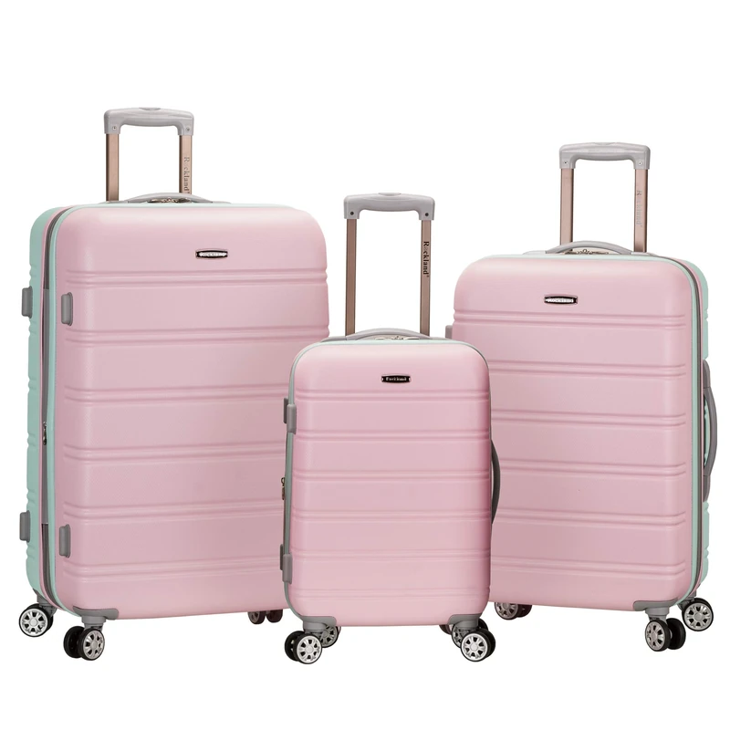 Rockland Melbourne 3 Piece Abs Luggage Set, Mint