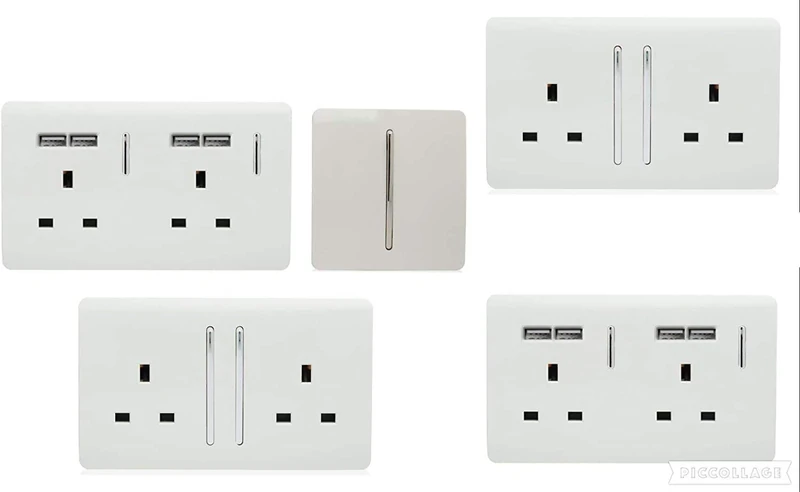 Trendi Switch Modern Glossy Switches/Sockets Home Office Trade/Multi Pack White