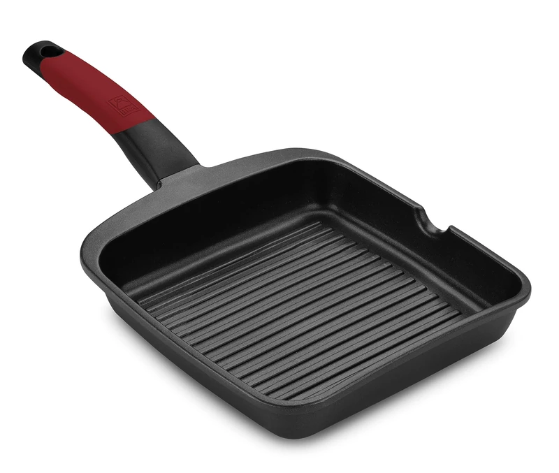 BRA Isogona A411428 Striped Grill Plate - 28 cm Induction - Image 1