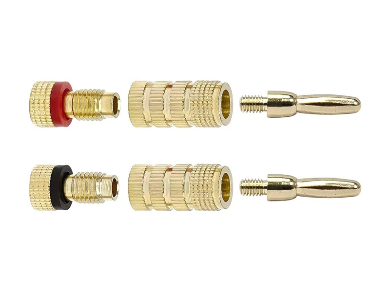 Monoprice 121822 20 PAIRS Of High-Quality Gold Plated Speaker Banana Plugs - Closed Screw Type Designed For Use With Amplifiers Or Speakers