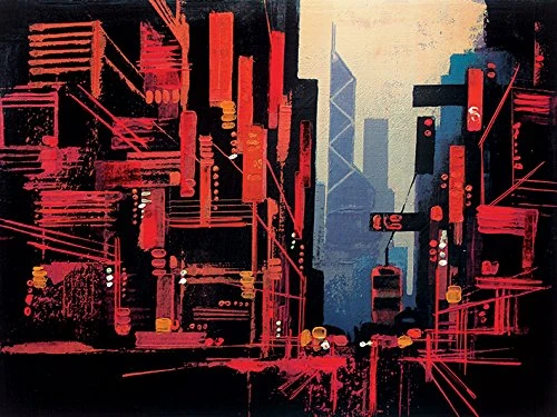 The Art Group "Hong Kong Colin Ruffell Canvas Print, Multi-Colour, 60 x 80 x 1.3 cm