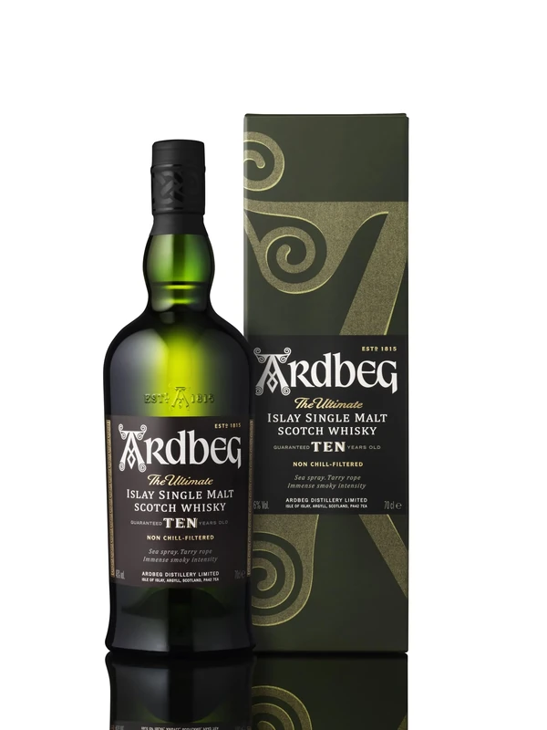 Ardbeg Ten Years Old, Islay Single Malt Scotch Whisky, Peaty & Smokey, Gift Box, 70cl