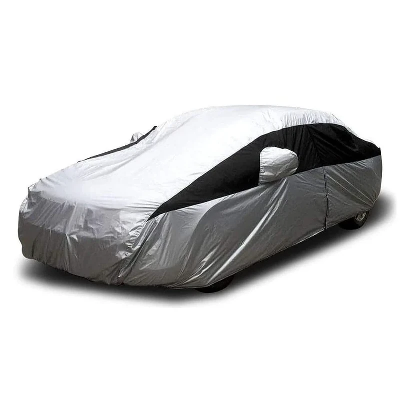 Titan Performance Products Titan Breathable Weather Proof Car Cover with Lock Straps - Fits Vehicles up to 508 Centimeters Long - Gray and Black