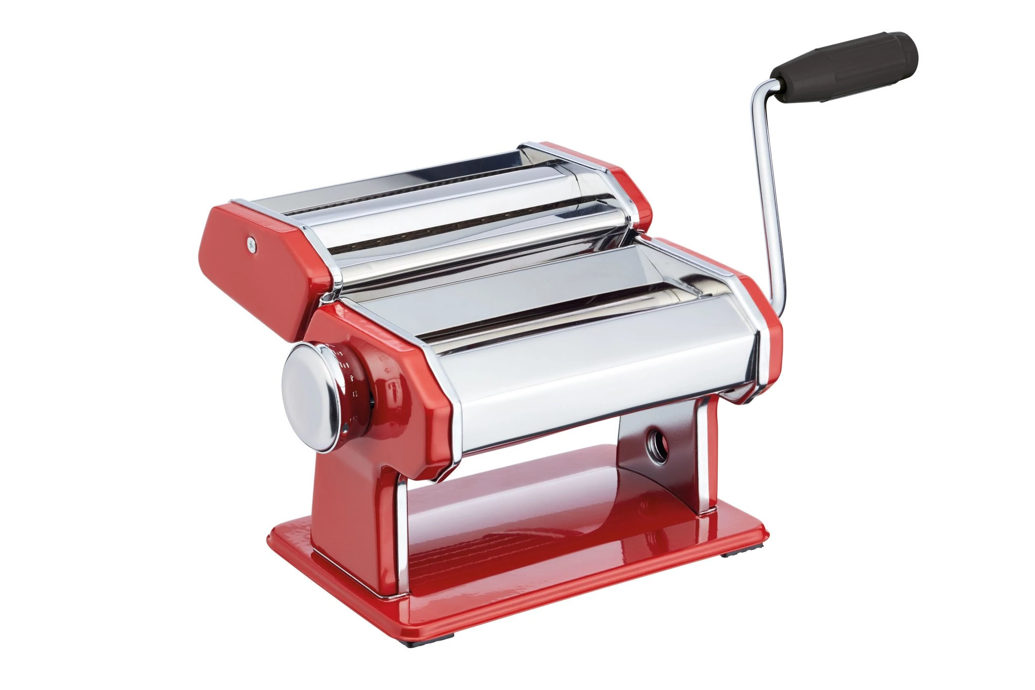 KitchenCraft World of Flavours Stainless Steel Pasta Maker Machine - Red