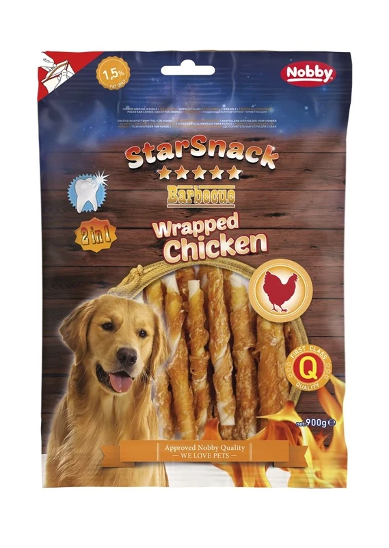 Nobby Starsnack Barbecue Wrapped Chicken, 1er Pack (1 x 900g)