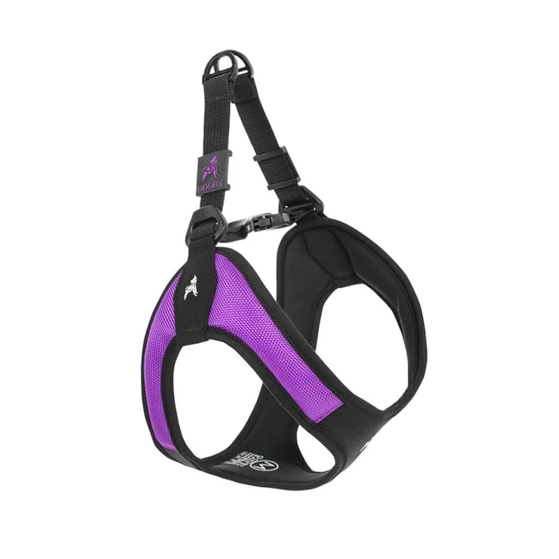 Gooby Escape Free Easy Fit Harness - Purple, X-Small - No Pull Step-in Patented Dog Harness With Quick Release Buckle - Perfect on the Go for Small or Medium Dogs