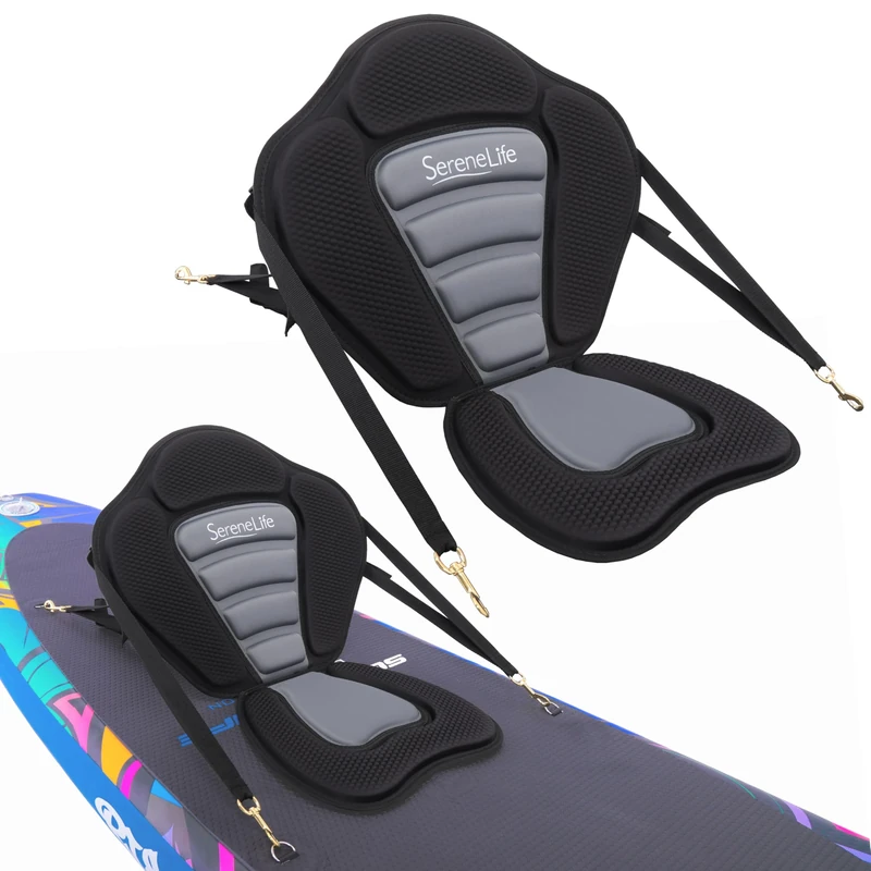 SereneLife Paddleboard Seat - Detachable UniversaL BAdjustable Seat, with Straps and Hooks, Form-Fitting Design for All Body Sizes, Kayak Compatibility, Suitable for Rowing Boat and Fishing Boat
