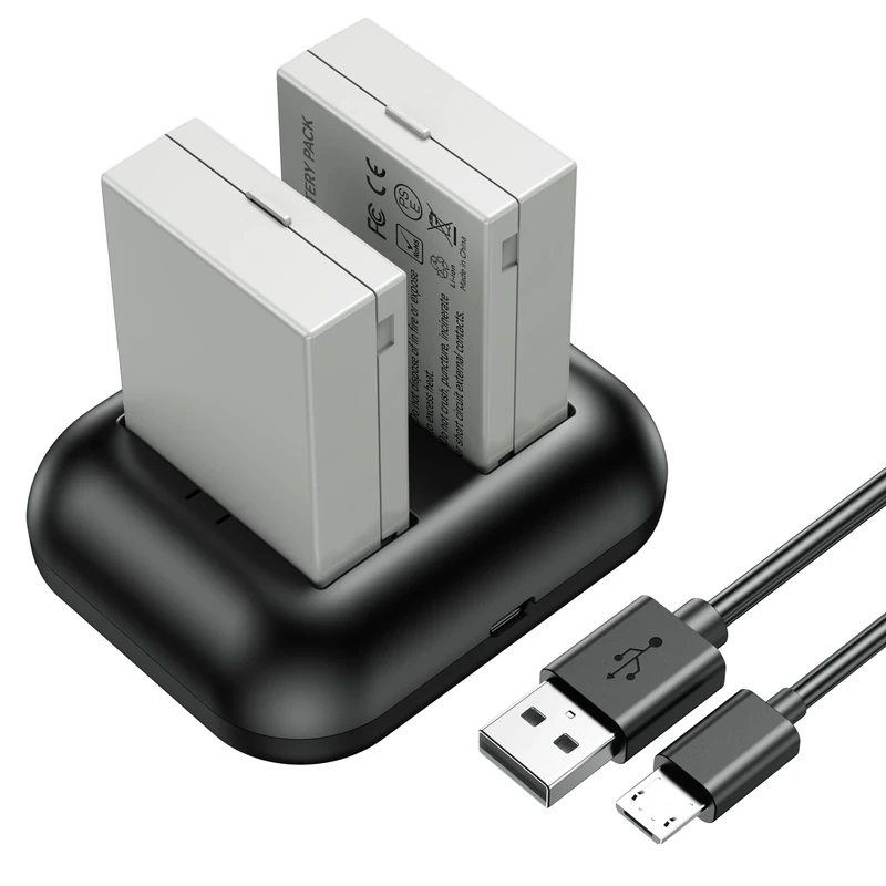 ENEGON LP-E8 Battery and Dual Rapid Charger for Canon EOS 550D, 600D, 650D, 700D, Rebel T2i, T3i, T4i, T5,Kiss X4, X5, X6, X6i, X7i, LC-E8E Digital SLR Camera.