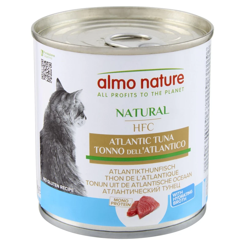 Almo Nature HFC Natural - Wet Cat Food for Cats - Atlantic Tuna - 280g (Pack of 12)