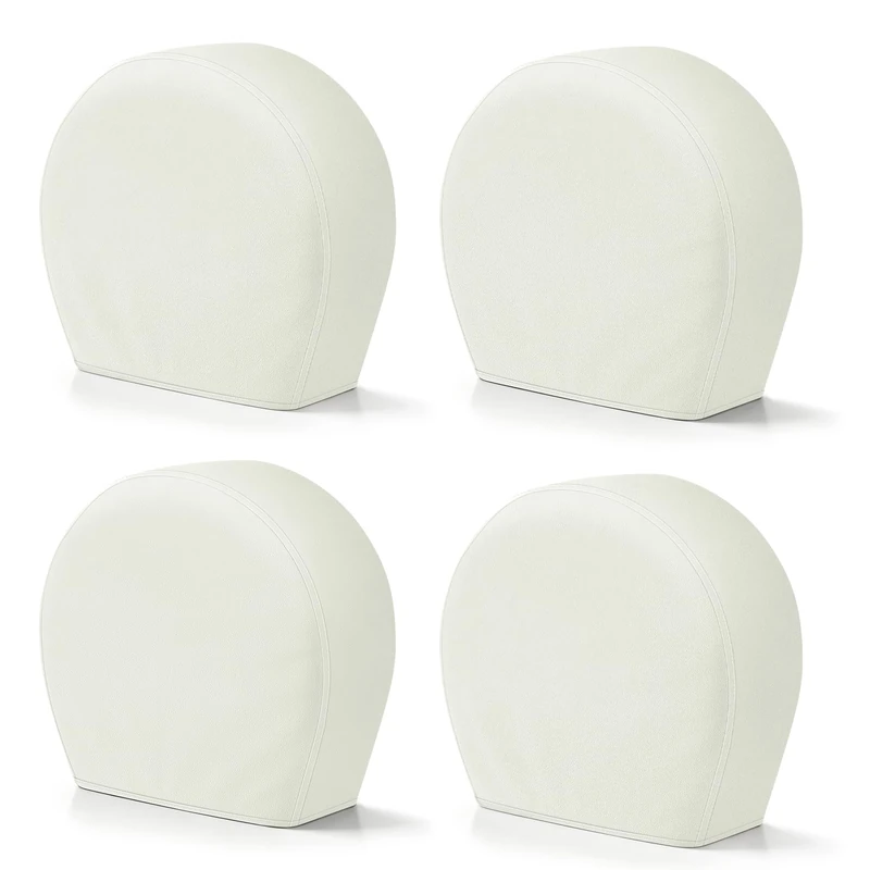 Explore Land Tire Covers 4 Pack - Tough Tire Wheel Protector for Truck, SUV, Trailer, Camper, RV - Universal Fits Tire Diameters 29-31.75 inches, White