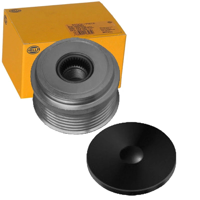 HELLA 9XU 358 038-451 Alternator Freewheel Clutch - Thread Size: M17x1,5 - Number of grooves: 6 - with cap