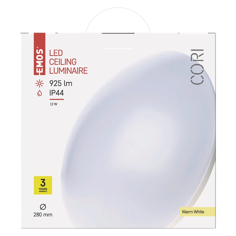 Emos ZM3301 Cori LED Wall Light, Nachgesetzte IP44 12 W WW, Steel, White, 32, 5 x 10 x 32, 5 cm - Image 1