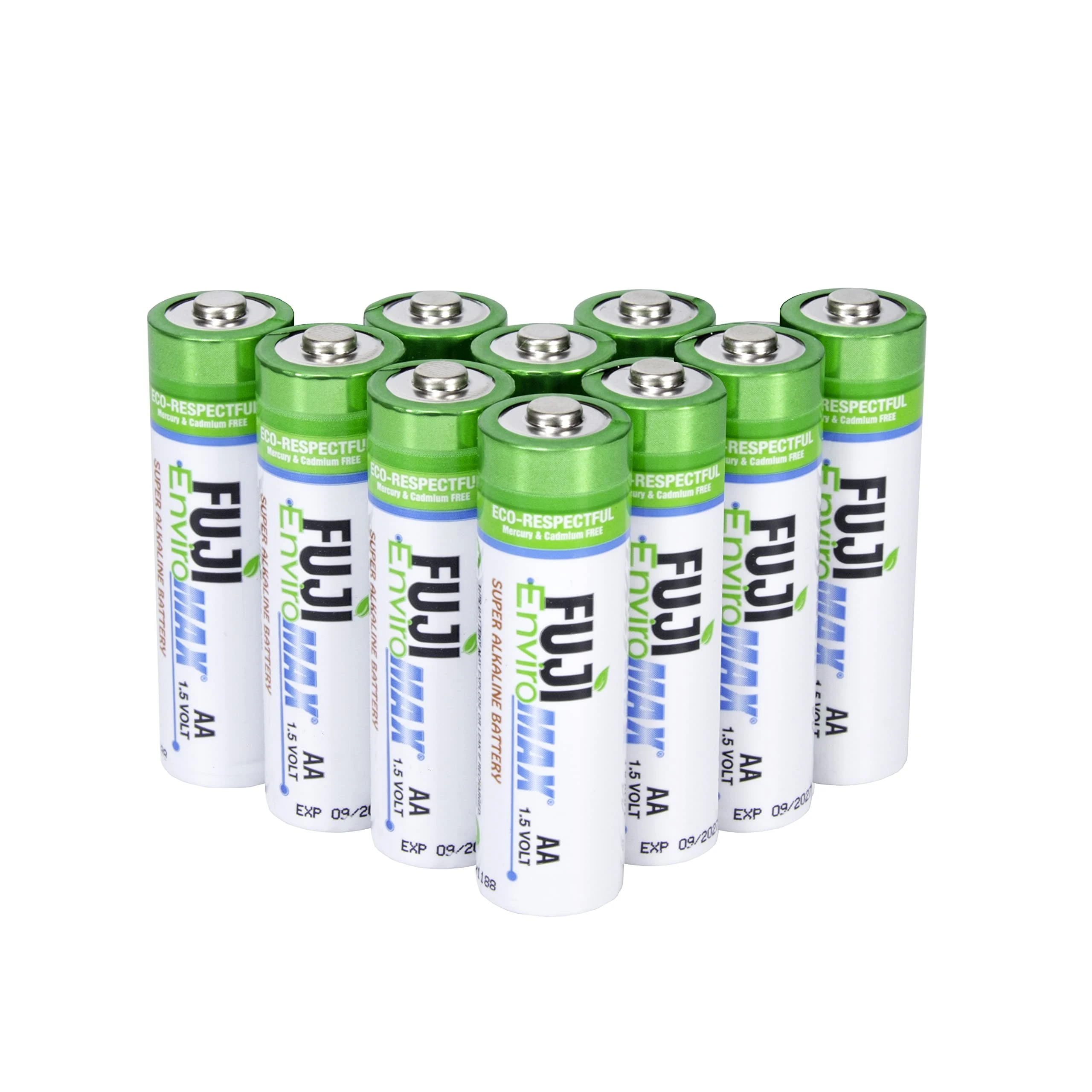 Fuji Enviromax 1.5V Super Alkaline LR6 AA Batteries - No Harmful PVC & Heavy Metals, Long Lasting, Powerful, Double A Batteries (Pack of 10)