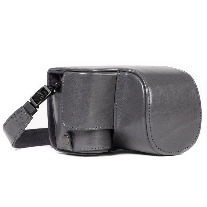 MegaGear MG1233 Ever Ready Leather Case and Strap with Battery Access for Sony Alpha A6500 Camera - Grey