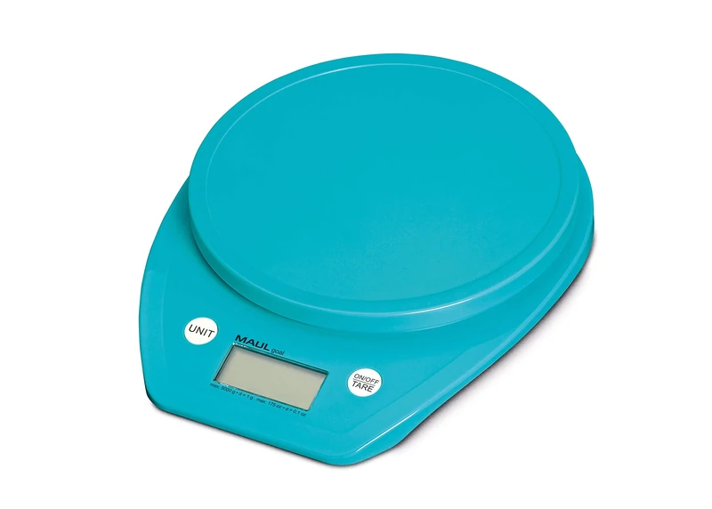 Maul digital kitchen scale letter scale MAULgloss, light green, 5 KG, glass surface, including battery