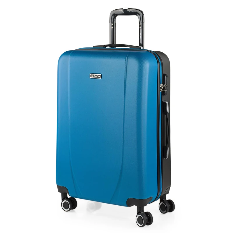ITACA - Maletas Medianas - Maleta Mediana 4 Ruedas, Maleta Viaje Mediana, Maletas De Viaje, Maleta Mediana. Candado con combinacion, Azul-Antracita