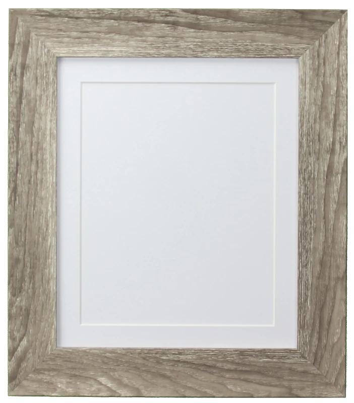 FRAMES BY POST Hygge Picture, Photo and Poster Frame, Plastic Glass, Grey Ash with White Mount, 30 x 20 Inches Image Size A2