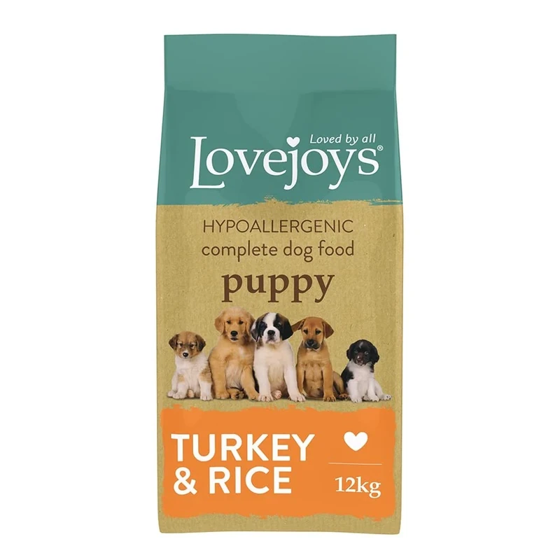 Lovejoys Hypoallergenic Puppy Food Dry - Complete Wheat Free Dog Food Sensitive Stomach & Gastrointestinal Dog Biscuits - Turkey and Rice 12kg
