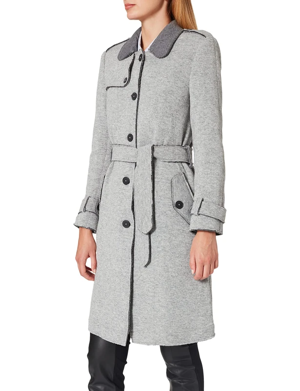 More & More Women's Mantel Coat, Multicolour (Silvergrey Melange 2 Color 2717), 10 - Image 1