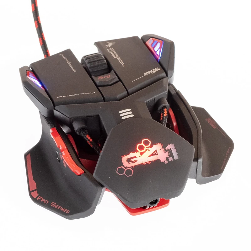 DragonWar Phantom 4.1 RGB Gaming Mouse - 9500 DPI - Black/Red