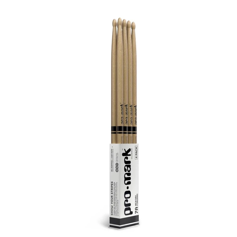 ProMark Classic Forward 7A Hickory Drumsticks, Oval Wood Tip, Buy 3 Pairs Get 1 Free