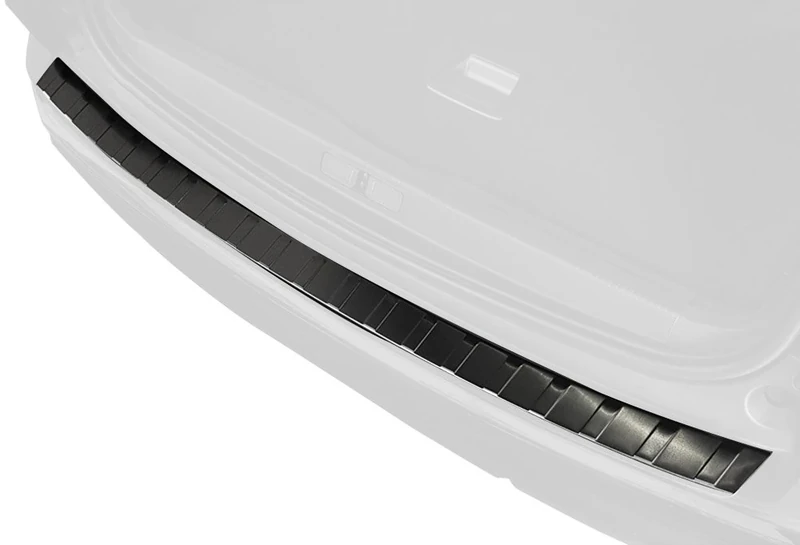 Avisa Black Stainless Steel Rear bumper protector compatible with Peugeot 3008 II 2016- 'Ribs'