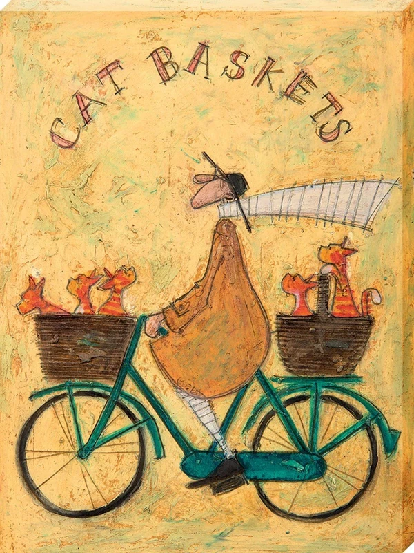 Sam Toft WDC100014 Cat Baskets Canvas Print, Cotton Blend, Multi-Colour, 60 x 80 x 3.2 cm