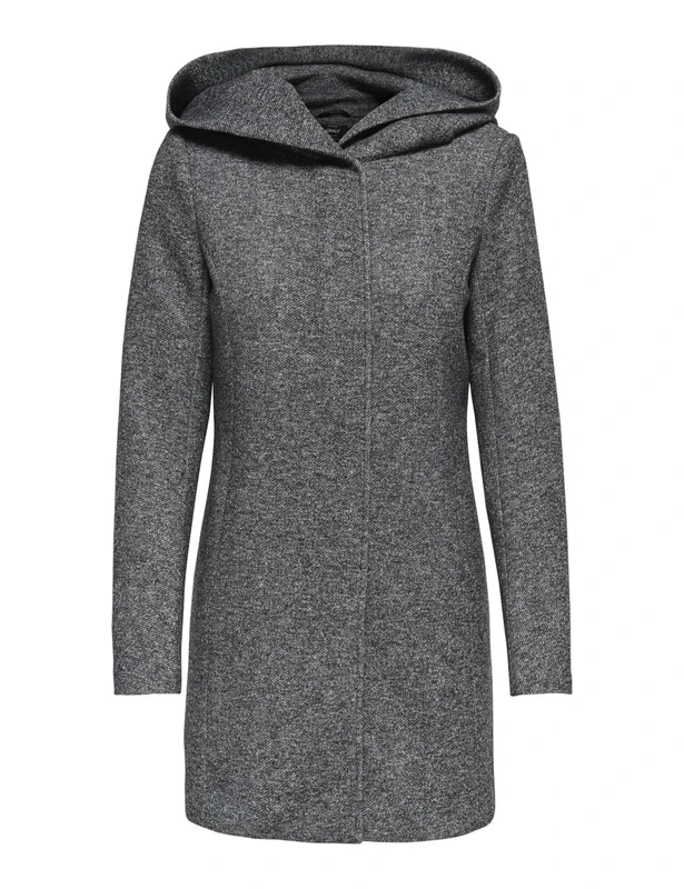 ONLY Women's 15142911 Coat, Grey (Dark Melange), 34 (Manufacturer Size: X-Small)