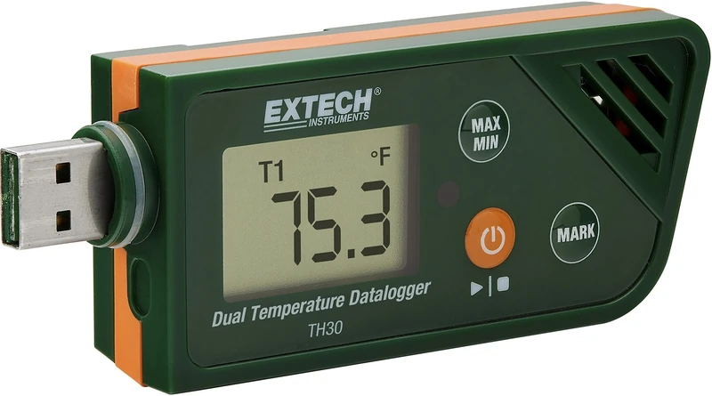 Extech TH30 USB Dual Temperature Datalogger, Green