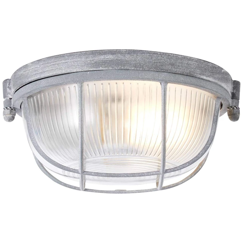 Brilliant Lauren 94480/70 Ceiling Light, Metal/Glass, E27, 40 W, Steel Grey, 19 cm - Image 1