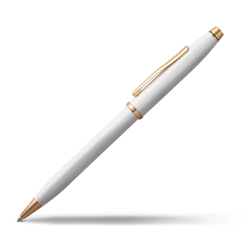 CROSS Century II Pearlescent White Ballpoint Pen - Rose Gold