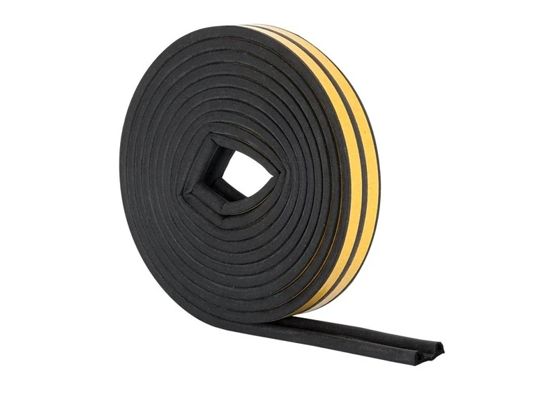 Stormguard EPDM P Profile Draught Excluder - Self Adhesive Rubber Weather Strip - 10m, Black