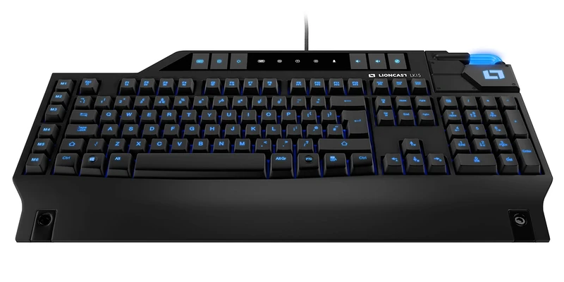 Lioncast LK15 LED Backlit Gaming Keyboard (QWERTY) for Windows OS; Ultra-fast, Anti-Ghosting, n-Key Rollover & Adjustable Repeat Rate; USB Docks, Palm Rests & 16.7 M - Colour - Image 1